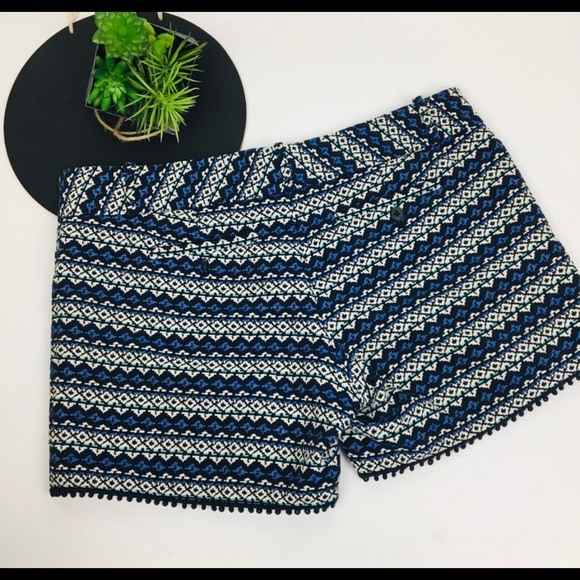 Tribal Aztec blue and cream printed shorts - Picture 2 of 6